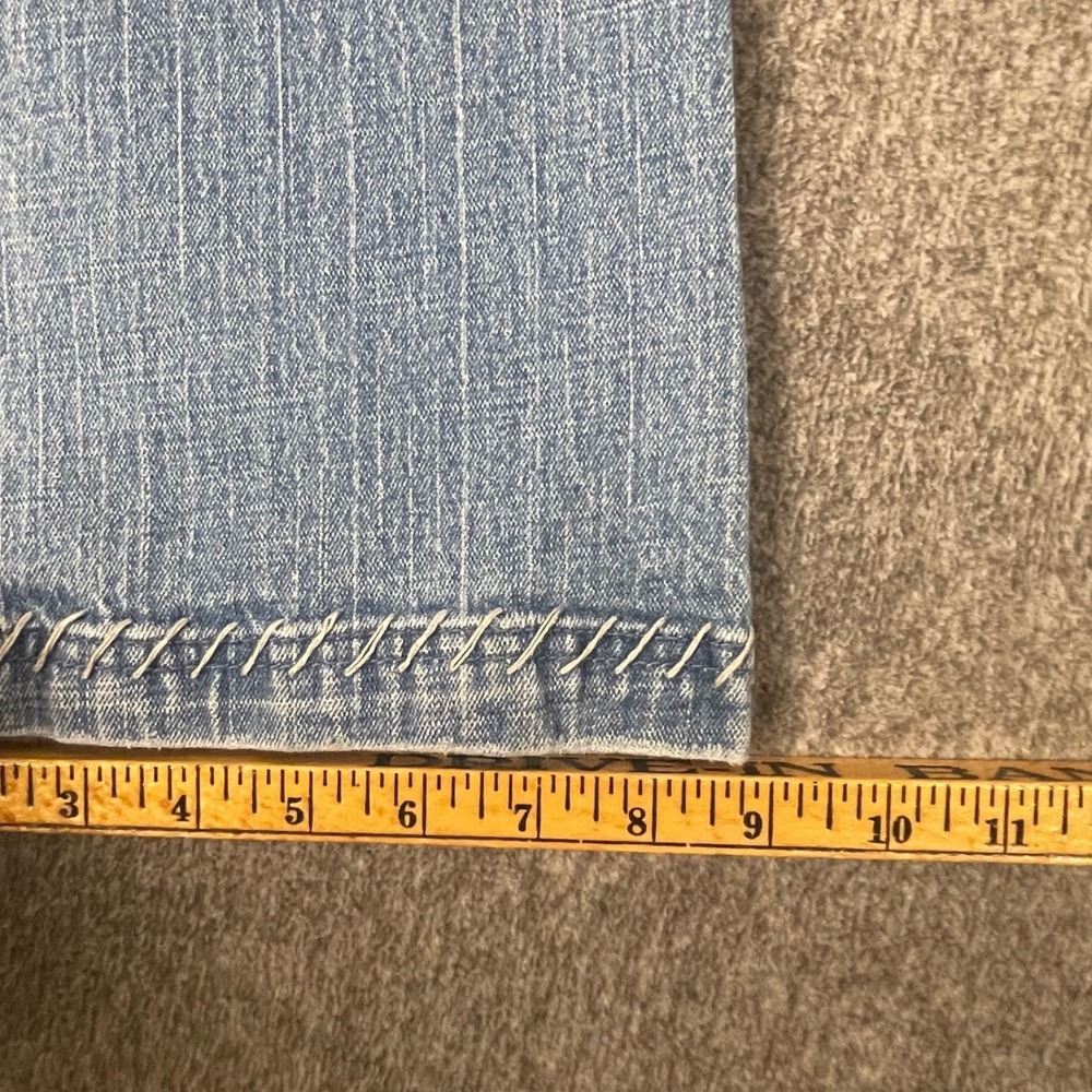 VTG Y2K Antik Denim Jeans Women's 31 Light‎ Wash Flare Leg Embellished Pockets - Picture 11 of 11